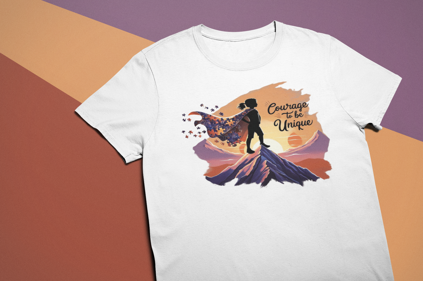 "Courage To Be Unique" Toddler Girls Short Sleeve Tee