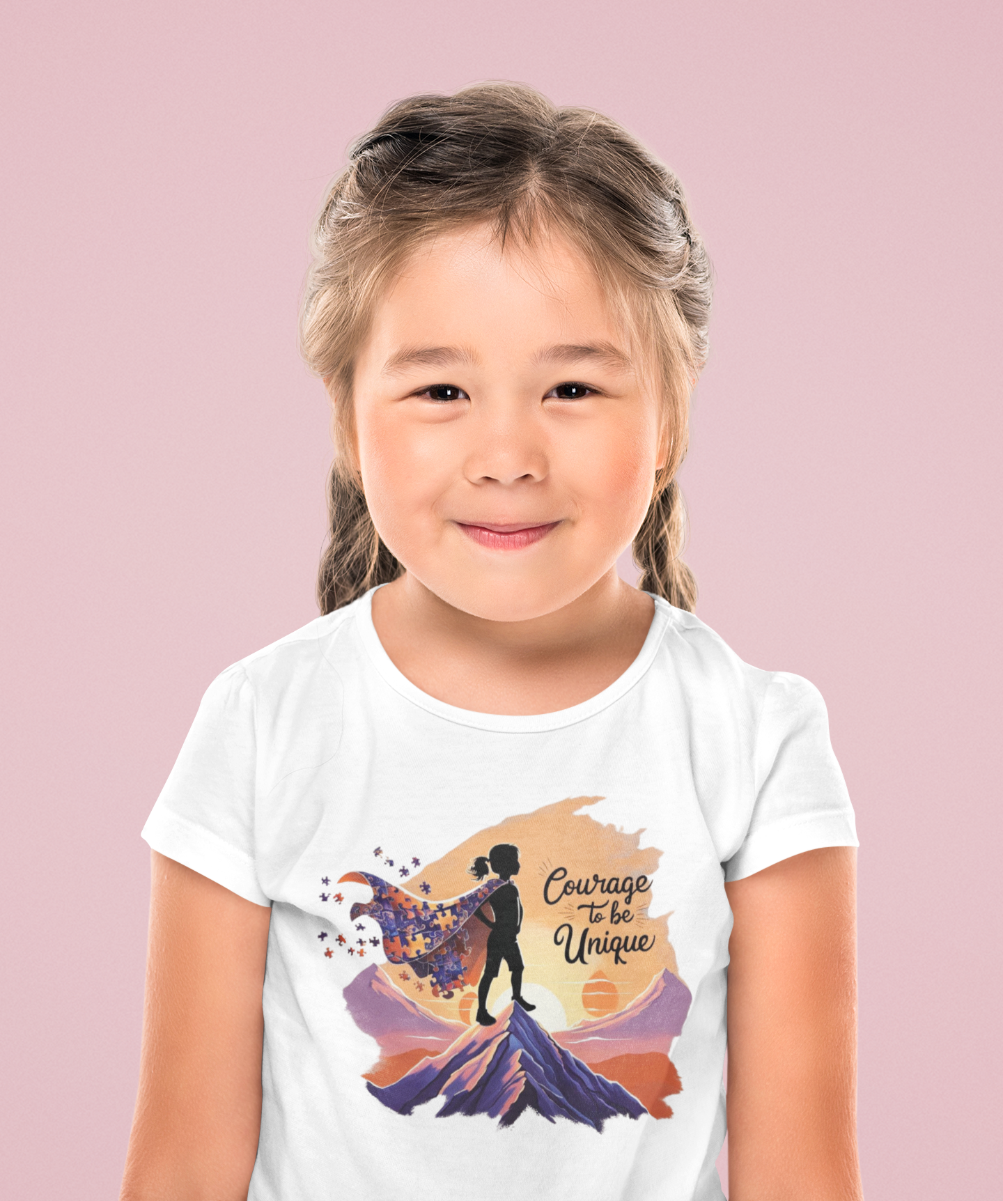 "Courage To Be Unique" Toddler Girls Short Sleeve Tee