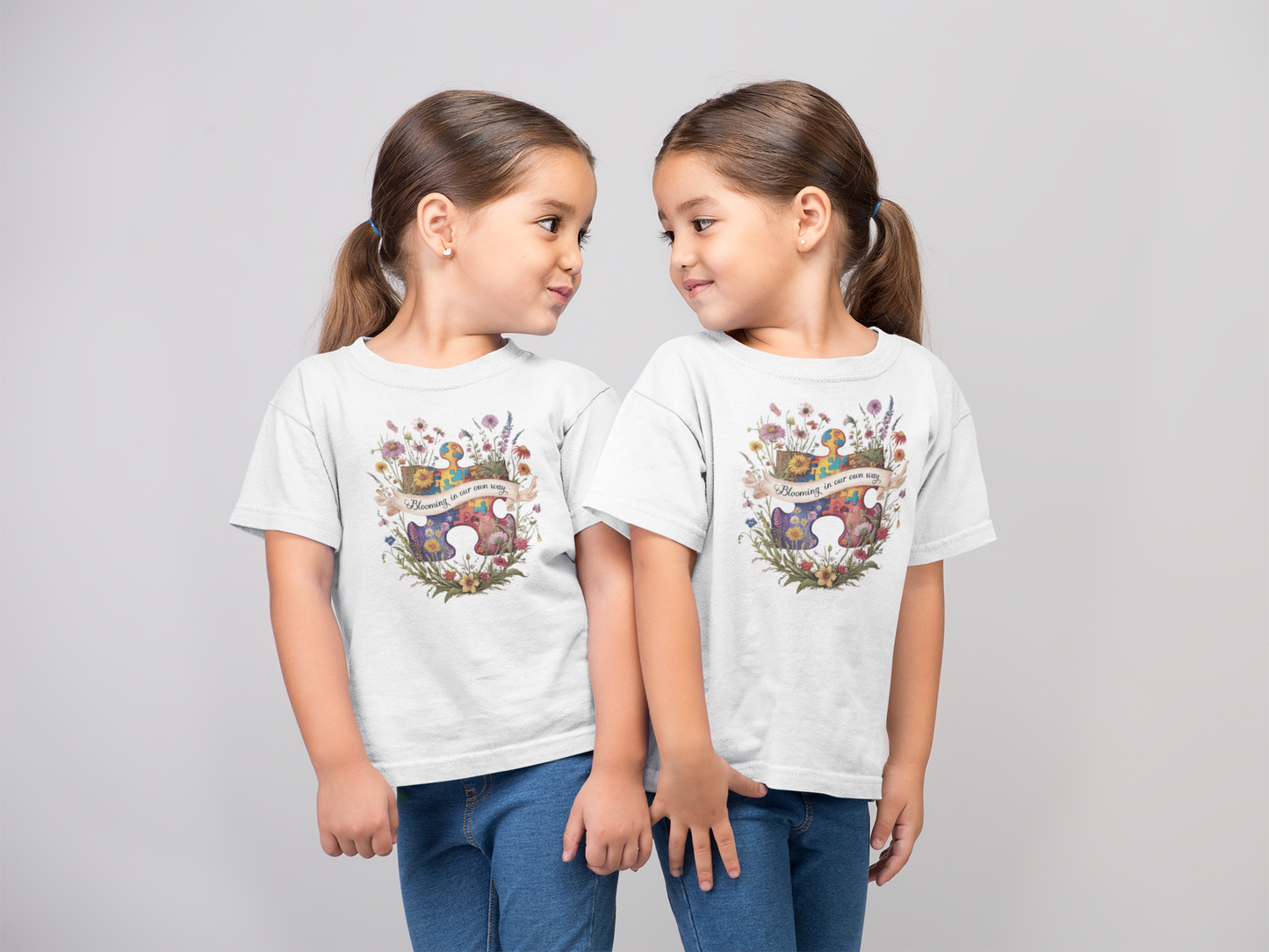 "Blooming In Our Own Way" Toddler Girls Short Sleeve Tee