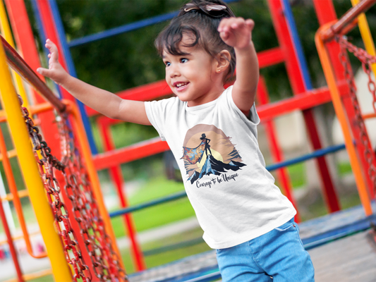 "Courage To Be Unique" Toddler Girls Short Sleeve Tee